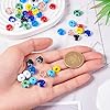 Sparkeads 54 Pcs Handmade Evil Eye Lampwork Beads Mixed Color Flat Round Bead Assorted European Beads Large Hole Spacer Bead for Jewelry Making Bracelet Necklace DIY Art Earring Craft Supplies #5