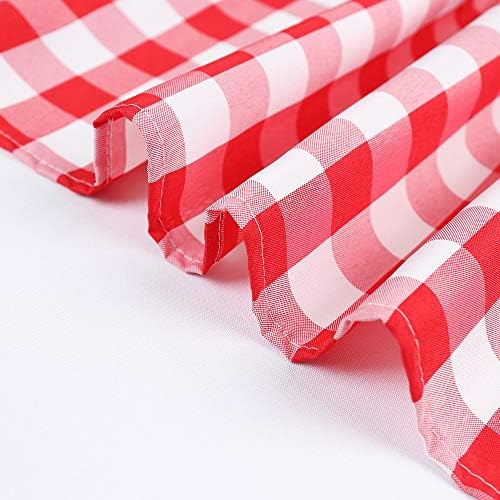 Zdada Red and White Gingham Tablecloth 50x85inch Checker Table Cloth Plaid Polyester Fabric Tablecloth for Camping Party