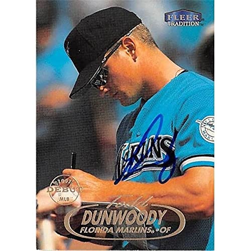 Autograph Warehouse 421232 Todd Dunwoody Autographed Baseball Card Florida Marlins 1998 Fleer Tradition No.290