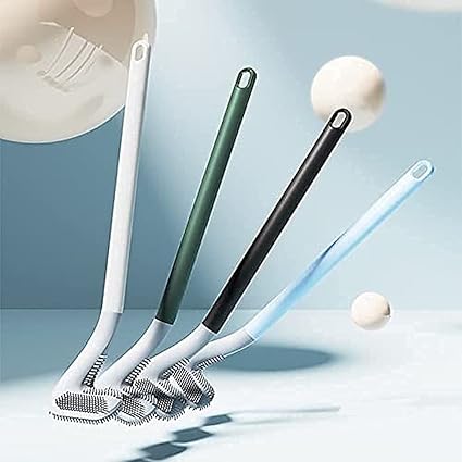 ATC Enterprise Toilet Cleaning Brush and Holder-Sticker Set for Bathroom Storage and Organization, 360 Degree Cleaning Brush, Pack of 1