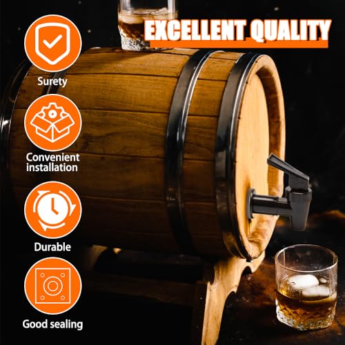 Bofanze 8 Stück Wasserspender Ersatzzapfen Kunststoff Getränkespender Zapfhahn Ersatzzapfen Bierhahn Wasserspender für Saft, Bierfass,Wasserspender,Herstellung von Wein(Schwarz + Weiß)