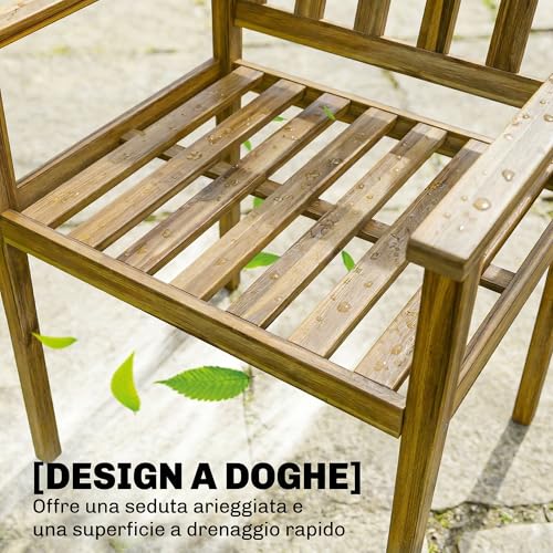Mesa de jardín con sillas Outsunny para cenas en terrazas y patios 6