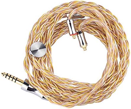 Linsoul Tripowin Zonie 16 Core Silver Plated Cable SPC Earphone Cable forKZ ZS10 PRO, ZSX, ZSN Pro, ZS10 Pro NF2u, Recessed 2pin IEMs (Recessed 2pin, 3.5mm, Gold)