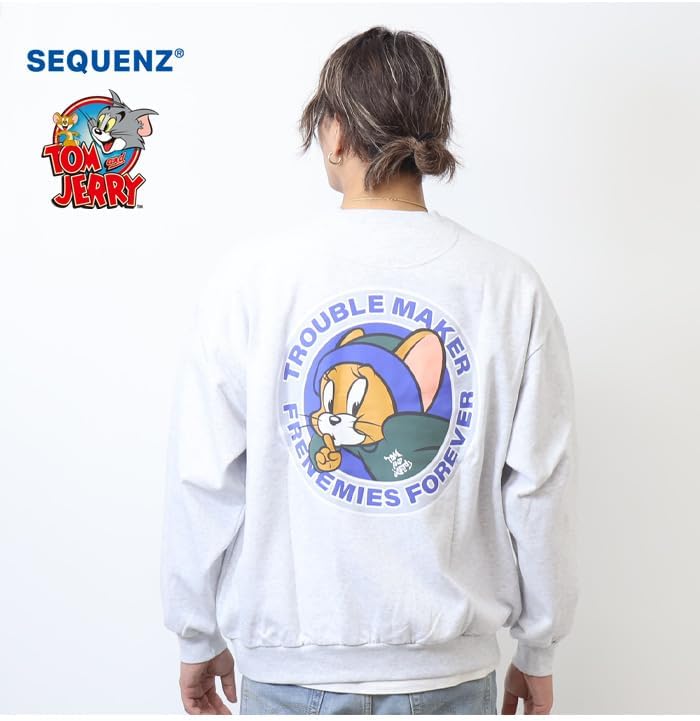 [Sequence by B-ONE-SOUL] SEQUENZ トムとジェリー 90sスタイル バックプリント クルーネックスウェ