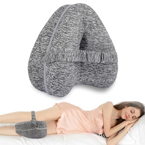 Coussin Genoux pour Dormir, Oreiller de Jambe Oreiller de Genou Orthopédique Ergonomique, Coussin Entre Jambes pour Dormir ave Mousse à Mémoire de Forme, pour Les Hanches, Les Jambes, Les Genoux