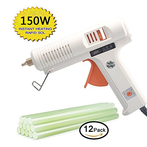 UOHGDPY Hot Glue Gun, Professional Adjustable Temperature hot Glue Gun 150 w 12 Glue Stick - Interchangeable nozzles Suitable for Home Repair Computer Electronic Maintenance and Crafts DIY Project