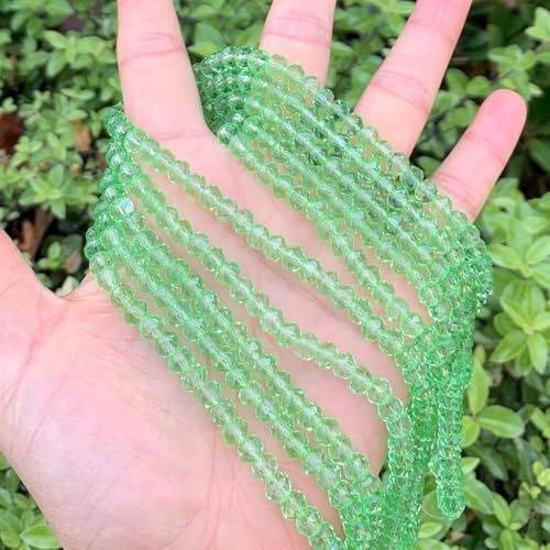Image of 1000pcs Czech Faceted Rondelle Crystal Glass Beads 6mm Bulk Peridot Green