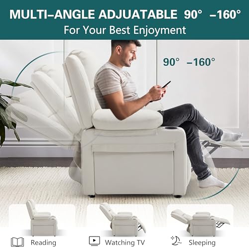 Sillón reclinable con calefacción verde menta miniatura 3