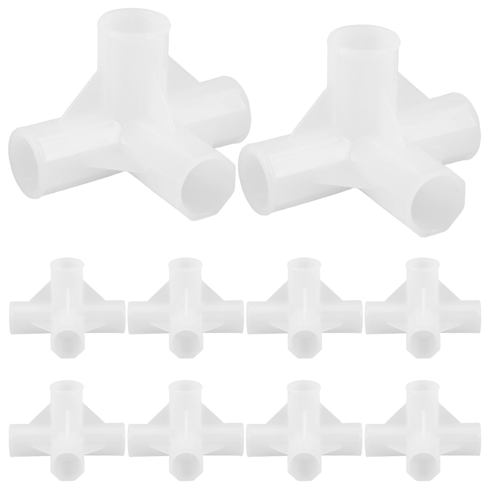 Unión de Barra de Armario 10 Conectores de Plástico 4 Vías 13 MM Diámetro Interior para Muebles de Tela y Organizador de Ropa Uso en Armarios y Zapateros