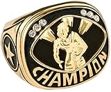 Champion Wrestling Wrestler Trophy Ring in Sizes 6 to 15 with Award Display Stand Case and Neck...