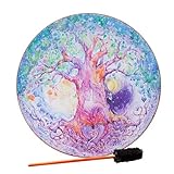 Schamanische Trommel | Baum Des Lebens Sibirische Trommel, Schamanische Handtrommel Sibirische Trommel Mit Trommelstock, Spirit Music Handmade Schamanentrommel, Schamanen Alchemie Mondtrommel