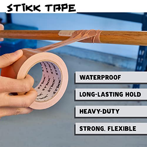 Image of STIKK Duct Tape, White, 3 inch x 25 Yards, Adhesive Tapes for Repairs, Heavy Duty Waterproof Tape for Household Projects, Commercial HVAC and Construction