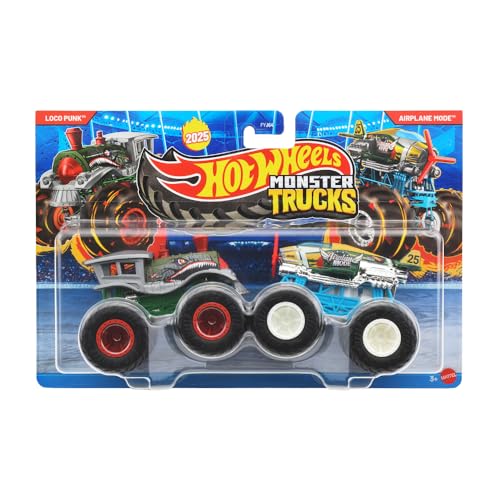 Image of Hot Wheels Loco Punk Vs Airplane Mode Demolition Doubles Monster Trucks 2025 1:64 Scale 3+ Ages - Multicolor