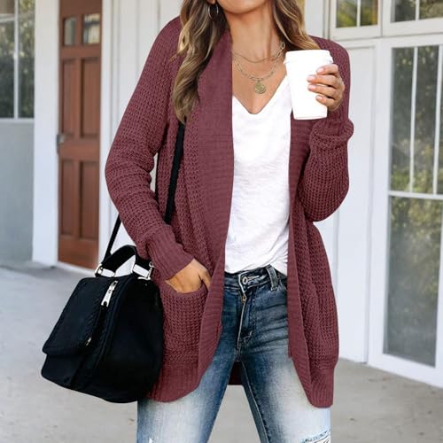 Womens Cardigan Sweaters Long Sleeve Open Front Long Cardigans with Pockets Cute Fall Light Slouchy Sweater Jackets2
