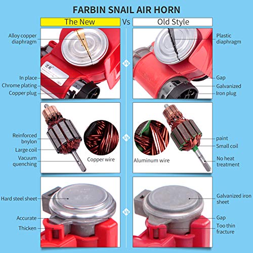 Farbin Compact Air Horn With Compressor Electric Car Horn 12V 150Db Super Loud Train Horns Kit For Trucks #TOP3