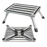 Robust und stabil: Dieser Aluminium-Tritthocker ist sehr stabil, das maximale Fassungsvermögen beträgt 150 kg und er ist breit genug für beide Füße, stabil genug, dass Sie sich keine Sorgen machen müssen, dass er auf Sie umkippt