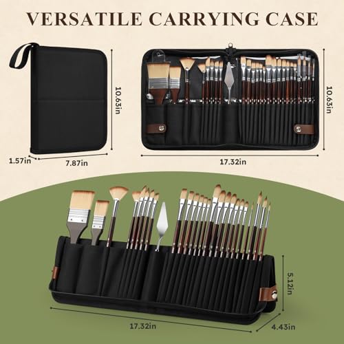 Image of REDSHELL 26pcs Paint Brush Set, Acrylic Oil Painting Brushes for Artists
