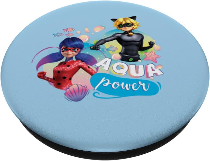 Miraculous Ladybug and Cat Noir Summer Aqua Power PopSockets Swappable PopGrip