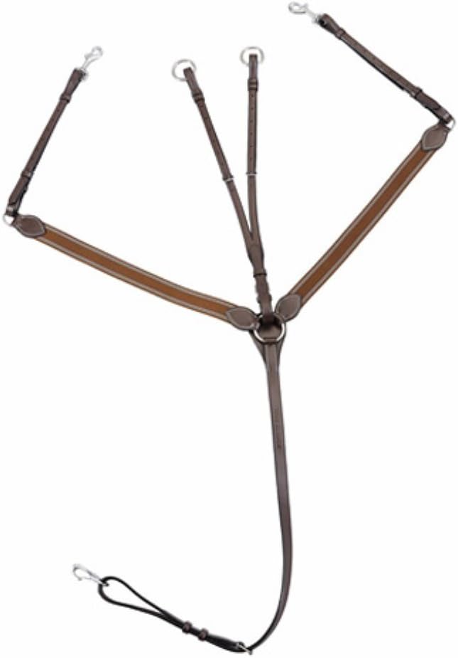 Henri de Rivel Pro Elastic Breastplate Martingale with Running Attachment - Australian Nut - Horse