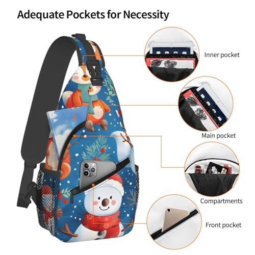 Mochila tipo bandolera Christmas Fox Snowman para mujer y hombre miniatura 4