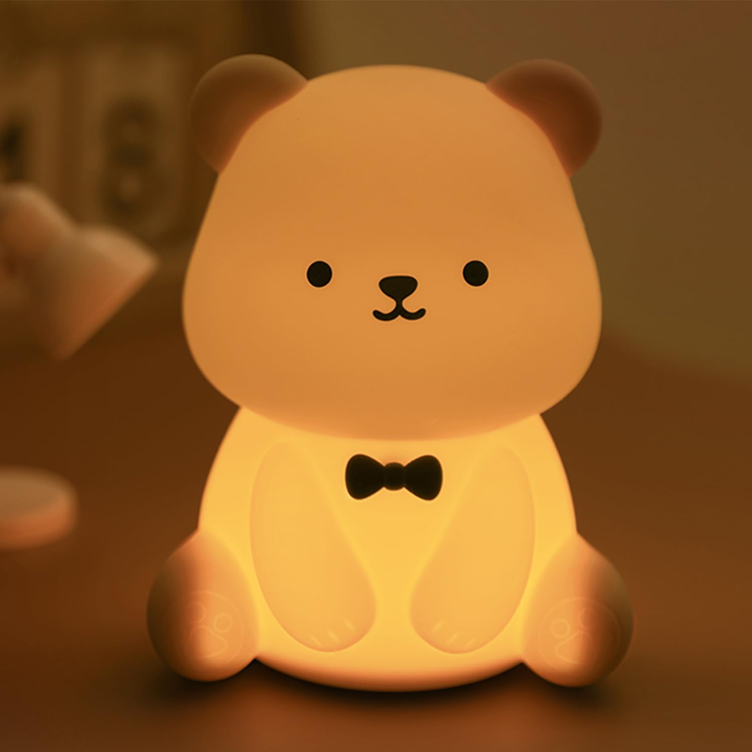 Bestfaith Cute Teddy Bear Night Light, LED Squishy Night Lamp, 7 Colors ...