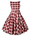 Luouse 50s Hepburn Style Vintage Grid Swing Dress