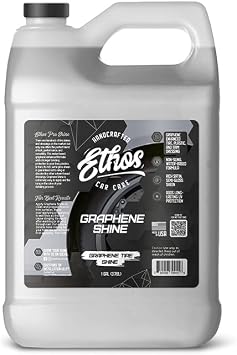 Ethos Graphene Shine - Trim & Tyre Shine Spray، High Sheen، Non Greasy، Sling Free Finish! الشروط ويحمي المطاط مع غالون الحماية من الأشعة فوق البنفسجية