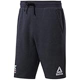 65% algodón/35% poliéster Reebok UFC FG Fight Week Short Pantalón Corto, Hombre, Negro, XS