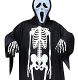 Halloween Costume Skeleton, Halloween Gloves Skeleton Costume Unisex Halloween Costume Scary for Adult Women Men Boys Girls Cosplay Skull Ghost Perfect for Party & Holiday Occasion