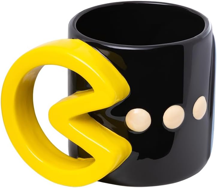 Paladone PAC-Man Officially Licensed Ceramic Mug – 600ml (20 fl oz) Retro Gaming Coffee Cup Featuring Inky, Gamer Gift for All Ages Classic Arcade Drinkware