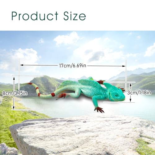 Amabro Chamäleon, Chameleon weiche Gummi Reptilienfigur, Realistische Eidechsenfiguren elastisches Gummitiere Kuscheltier Eidechsenmodell lebensechtes Reptilienspielzeug für Geburtstagsgeschenk