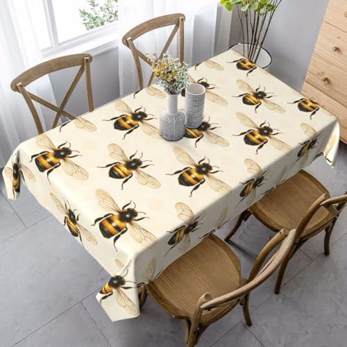 Nappe de table décoratif impression d'abeilles mignonnes - Housse de table 137x183cm - 2