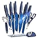Produktbild Wanbasion Blau Küchen Messerblock Set Acryl Hochwertig, Scharf Messerset Küche Edelstahl Kochmesser, Premium Messerblock mit Messer Set Profi Spülmaschinenfest