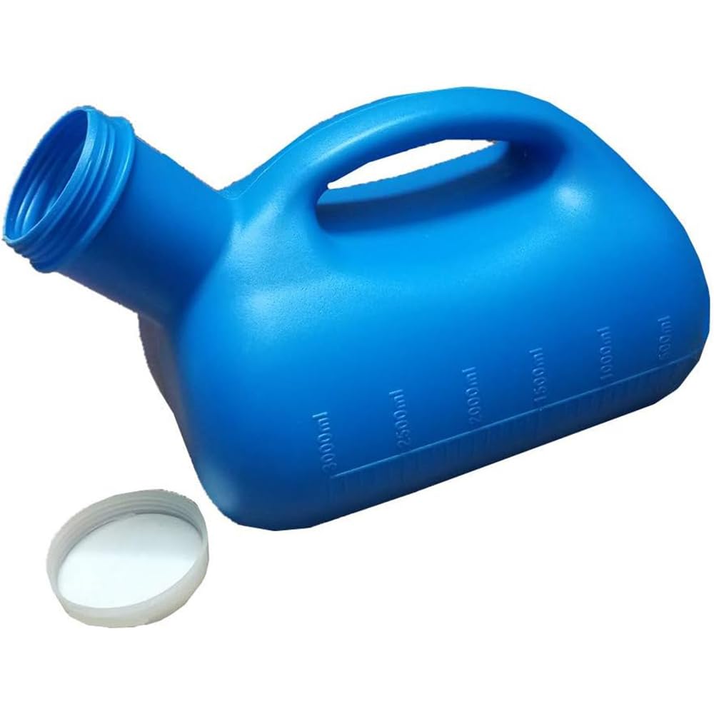 Urinario portatil hombre,orinal adulto con tapa a prueba de fugas,urinario 3000ml para Hospitales,Viajes Camping -azul