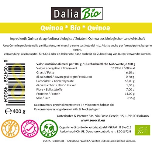 ZeroCal - Dalia Bio Quinoa Weiß, 400 g