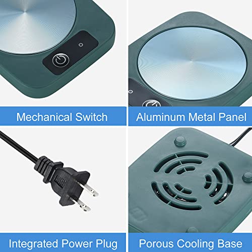 Coffee Mug Cup Warmer Coaster For Coffee Tea Cocoa Milk Food Fruits Candle, Aluminum Metal Panel, Safe Reliable, Blue (4" X 5") #TOP3