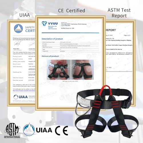Image of NewDoar Climbing Harness, Mountaineering Rock Climbing Harness, Half Body Harness for Rappelling Fire Rescuing Tree Climbing