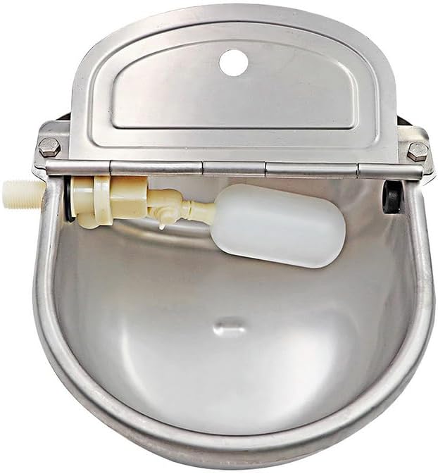 304 Stainless Steel with Drain Hole Drink Automatic Float Farming Trough Horse Cow Water Bowl Supplies Sheep Dog Pet Goat Cattle (A/with Hole)