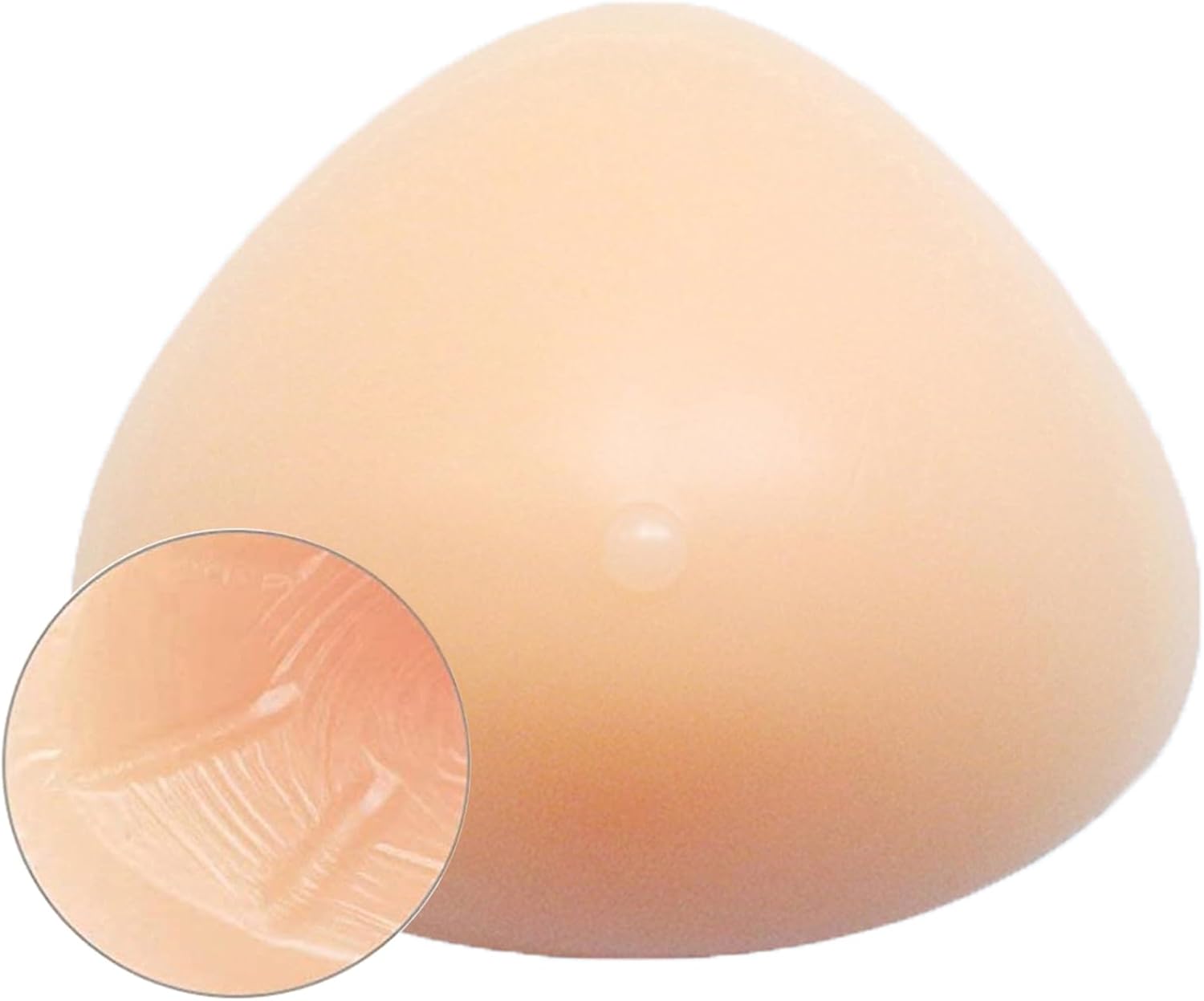 Crossdresser Transgender Self-Adhesive Concave Silicone Breast Form Triangle Shape Fake Boobs Mastectomy Prosthesis Bra Inserts Enhancer Pads(350g/Piece, Nude)