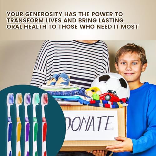 Navona 200 Stück einzeln verpackte Bulk-Zahnbürsten, bunt, manuelle Einweg-Reisezahnbürste für Erwachsene oder Kinder, ergonomischer Griff, mittelweiche Borsten, perfekt für Reisen, Hotels, Spenden – Bild 8