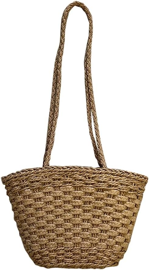 French Retro Handheld Bag Beach Shoulder Woven Vegetable Basket