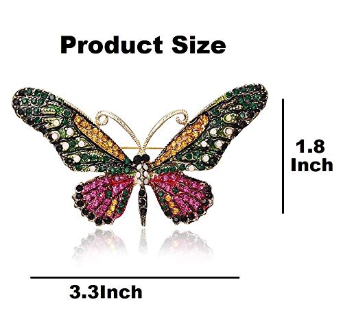 Image of Variety Styles Butterfly Brooch - Multi-Color Rhinestone Crystal Brooch Pin Cute Butterfly Shape Corsages Brooches Decoration Gift for Women