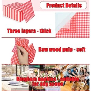 SietDESEO 50 Pieces 3-ply Red Gingham Napkins Guest Hand Towels Cocktail Napkins Paper Napkins for Dinner Wedding Birthday Party Beverage Napkins Disposable SietDESEO 50 Pieces 3 ply Red Gingham Napkins Guest Hand Towels Cocktail Napkins Paper Napkins for Dinner Wedding Birthday Party Beverage Napkins Disposable