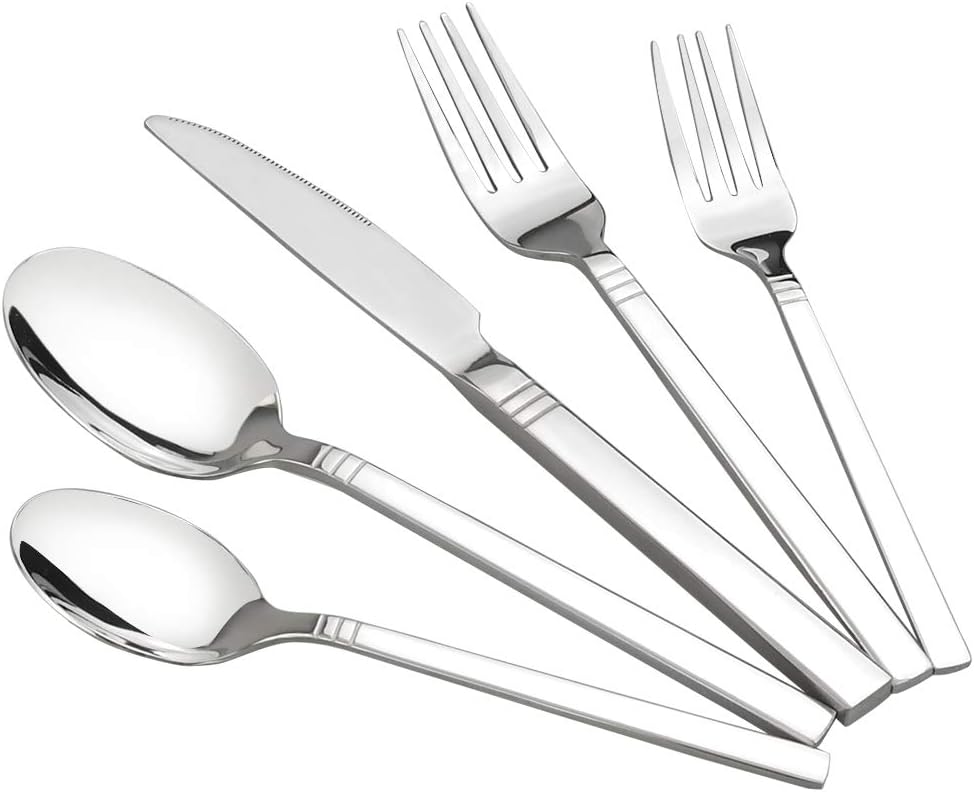 80-Piece Flatware Cutlery Silverware, Stainless Steel, Service for 16