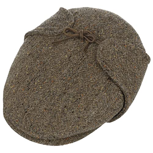 Stetson Virgin Wool Flat Cap With Ear Flaps Men Beige 7 3/8 #TOP1