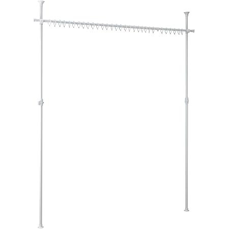 Amazon Co Jp コロナ 飛沫防止 対策にも Belca カーテンレール 簡単つっぱりカーテンポール 幅150 273x奥行9 8x高さ155 255cm ホワイト 突っ張り式 カーテンリング30個付き Tu Tpcn ホーム キッチン