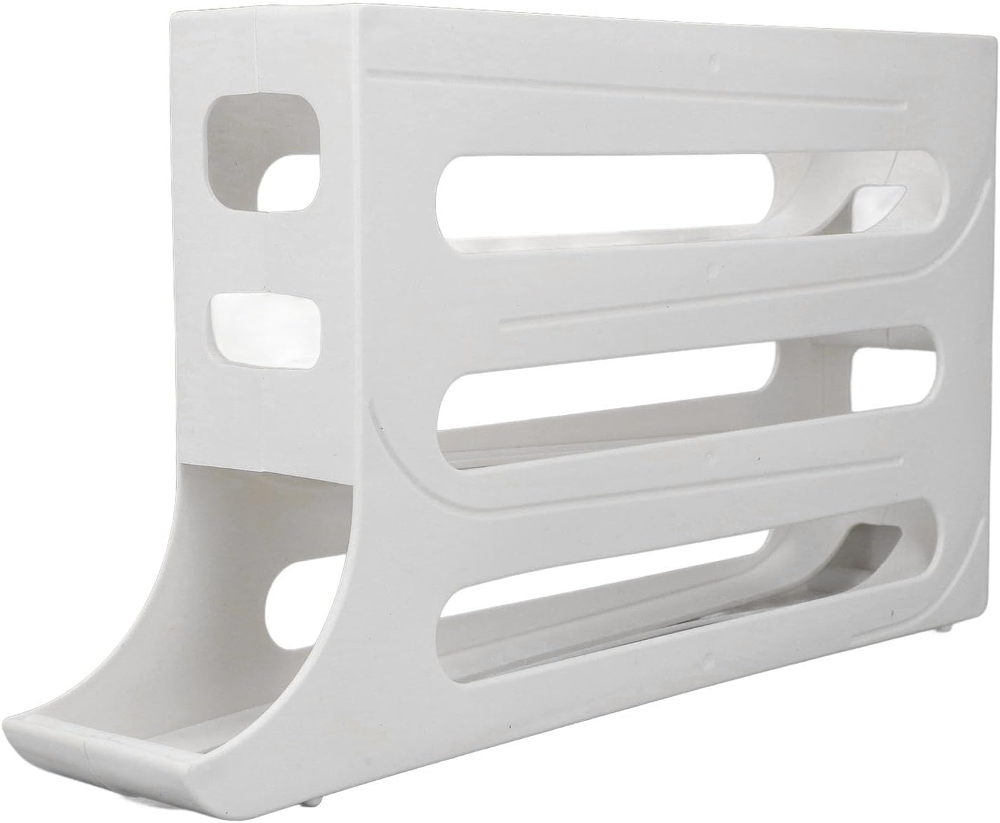 Eggs Dispenser Refrigerator Auto Rolling Storage Organizer for 60 Eggs - Space Saving Egg Roller Designed for Easy Access and Organization (White)