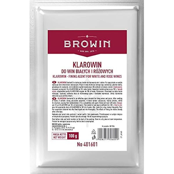 Browin 401601 Klarowin осветлитель для вин и соков 100 г на 100 л