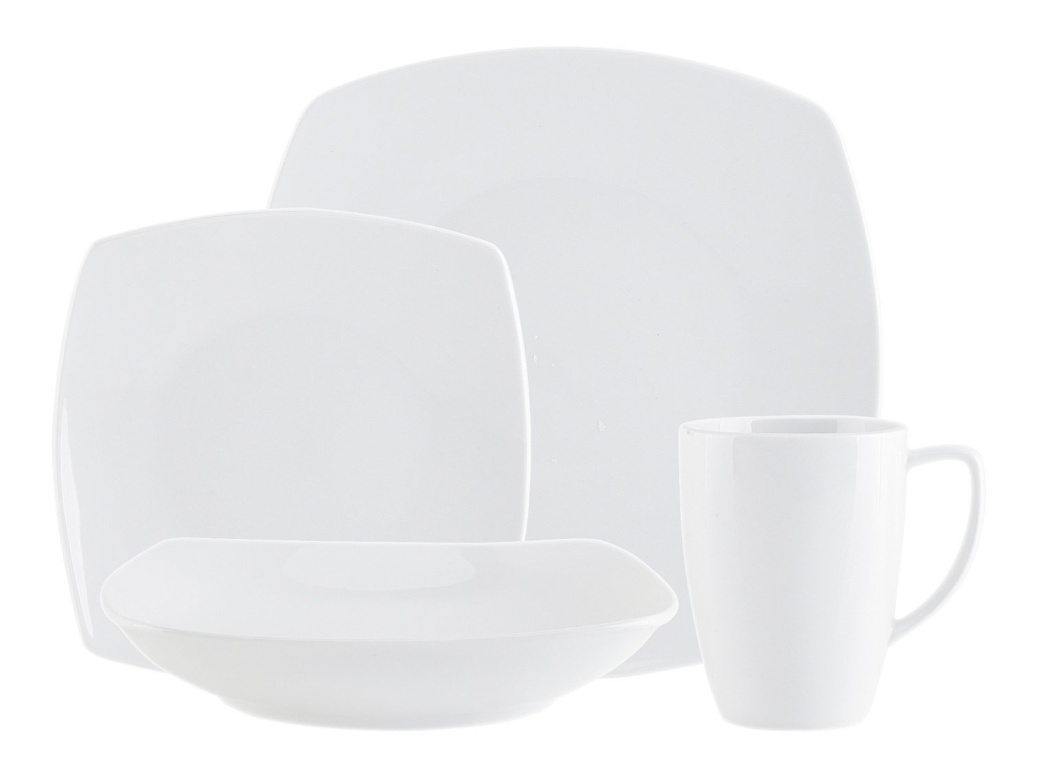 Godinger Dinnerware Set, Dinner Dish, Salad Dish, Cereal Bowl and Coffee Mug Encarta 16 Piece Set