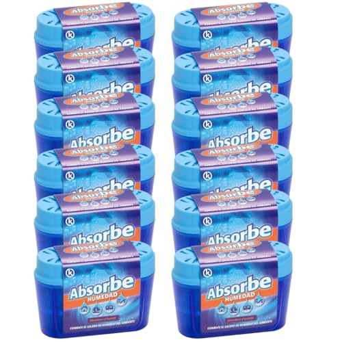 KROWN - Absorbe Humedad, Deshumidificador Antihumedad Habitación, Atrapa Humedad Interior para Armarios, Cocina, Coche, Trasteros, Baños (12 Unidades)